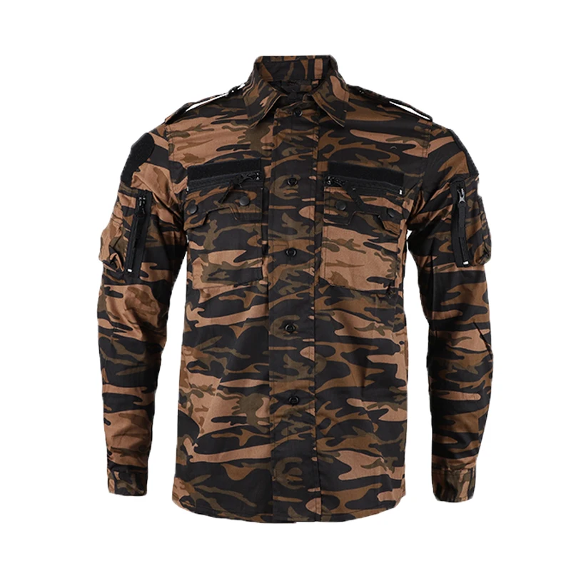 Outdoor Camouflage Brown Tactical Suit Uniform Men\'s Hiking Hunting clothes Combat Training Clothing