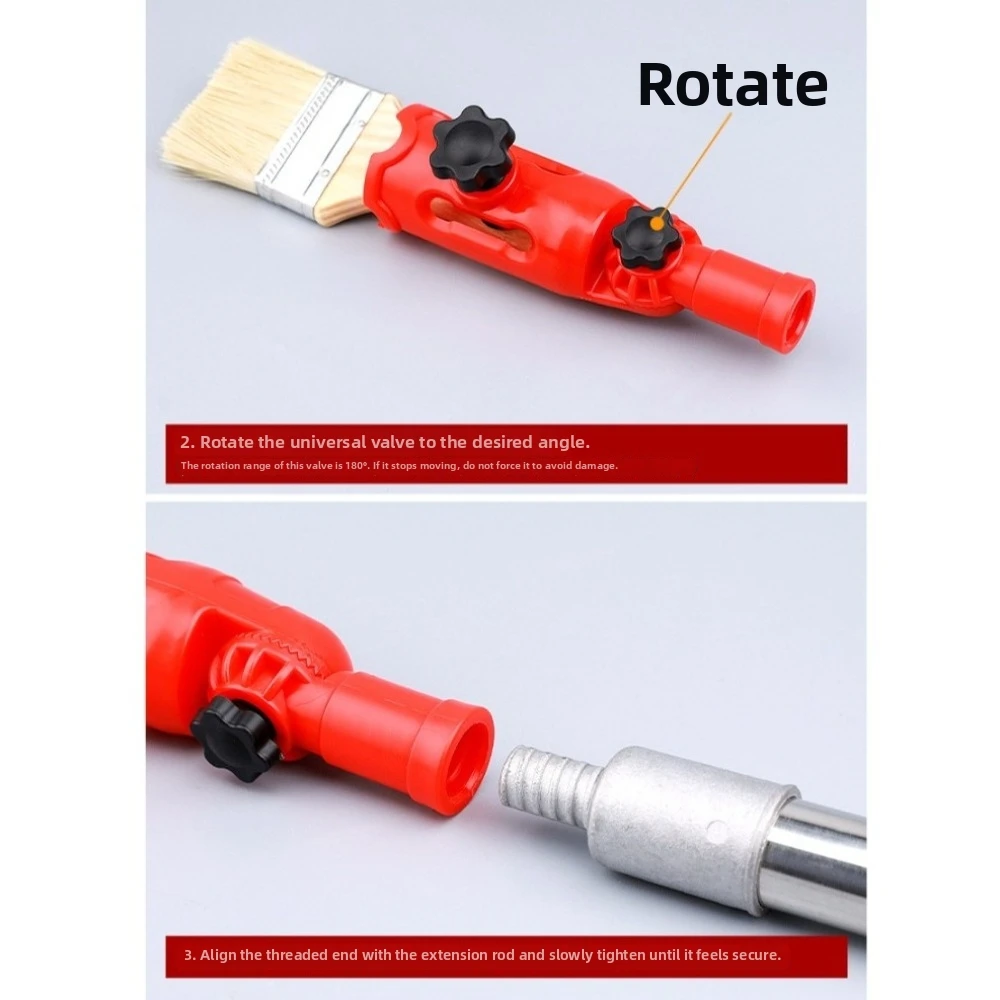 Adjustable Multi-angle Paintbrush Extender with Swivel Head Multi-Angle Adapter Extender Pole Attachment Holder Safe