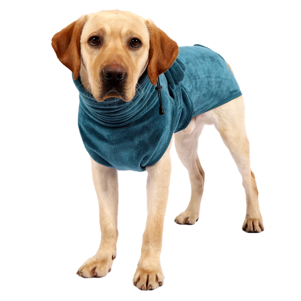 

Ultra Soft Pet For Dogs Quick Drying Warm Adjustable Bathrobe With Waist Belt For Puppy Easy Clean Dog Pajamas Autumn Winter Pet