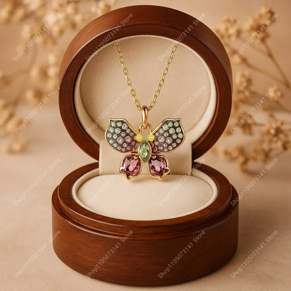 

2025 Fashion Magic Butterfly Necklace Pendant Trendy Colorful Zircon Design Banquet Party Versatile Jewelry - Lover Gift