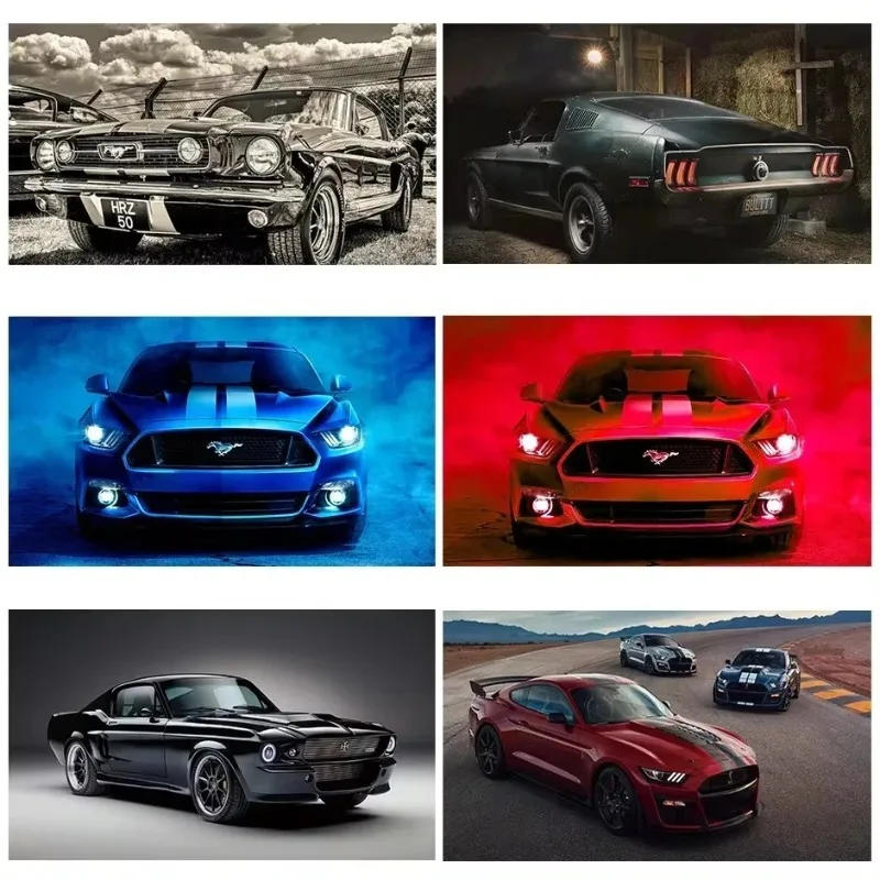 Ford Mustang Classic Car Canvas Painting Retro Wall Art Decor Picture On Posters And Prints For Living Room Luxury Car