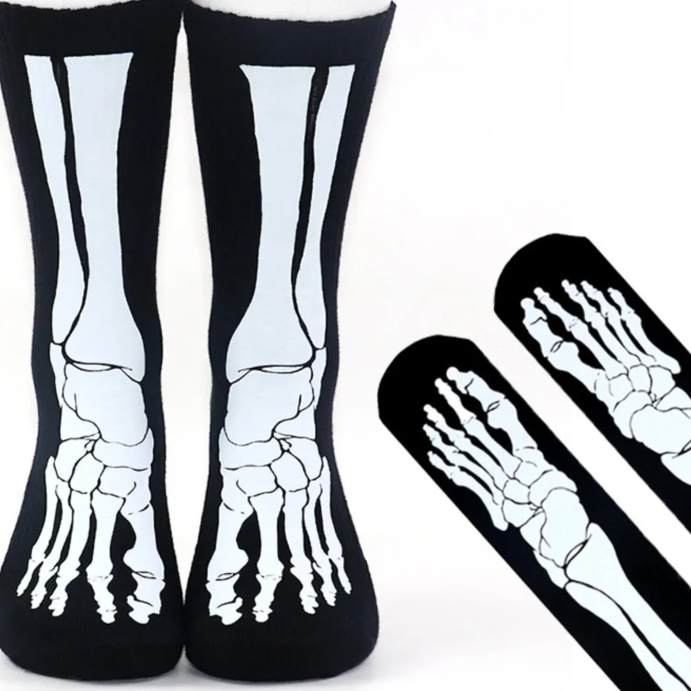 

Athletic Crew Dress All-cotton Sports thigh-high Sock Men Women Casual Elastic Bestseller Trendy bone-skeleton 8W217