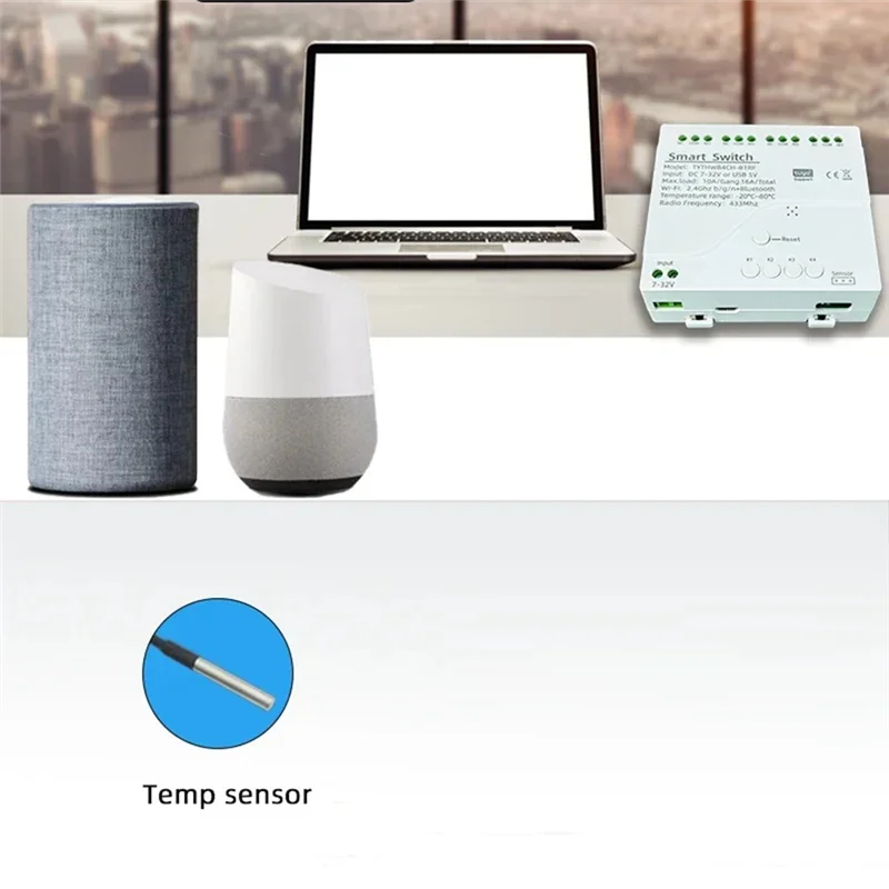 

Умный переключатель Wi-Fi Leading-Tuya, 4-канальный интеллектуальный переключатель, умный переключатель постоянного тока 7-32 В, работает с приложением Smart Life