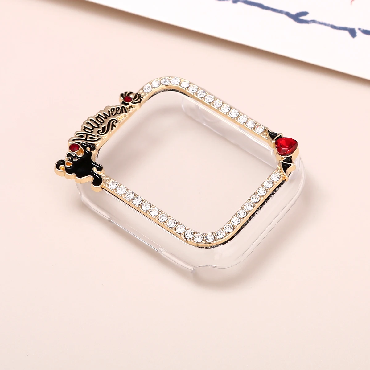 Protective Case for Apple Watch Case 9/8/7 41mm 45mm Halloween Bling Rhinestone Women Bumper Frame Cover iWatch Series 40/44mm