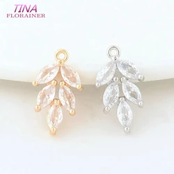 14K Gold Color Brass 10*18MM Leaf Leaves Charms Pendants Necklace Earrings Jewelry Making Supplies Accessories