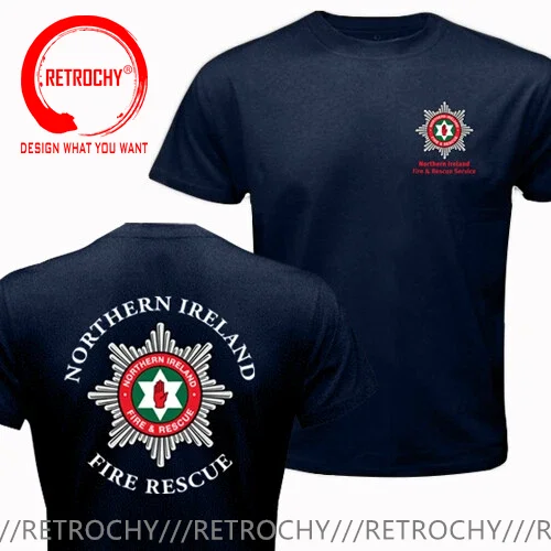 Northern Ireland Fire Rescue Firefighter T-shirt Short Sleeve Tshirt Cotton Tshirt Hip Hop Tops Tees Harajuku Streetwear Shirt