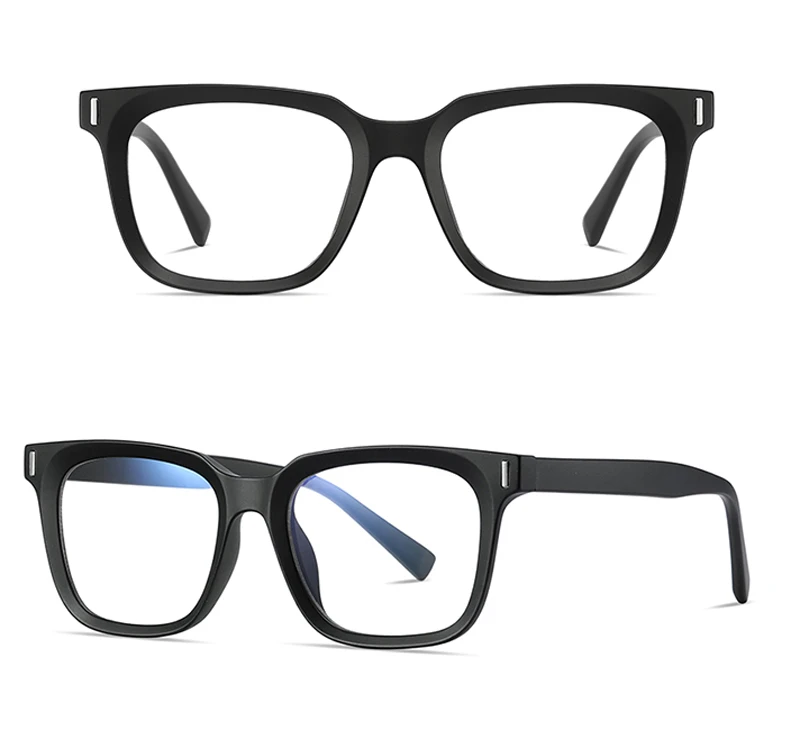 Kachawoo Anti-Blaulicht-Brille, TR90-Acetat, quadratischer Brillenrahmen für Damen, Trend, koreanischer Stil, Unisex, transparent, grau – Detail 10