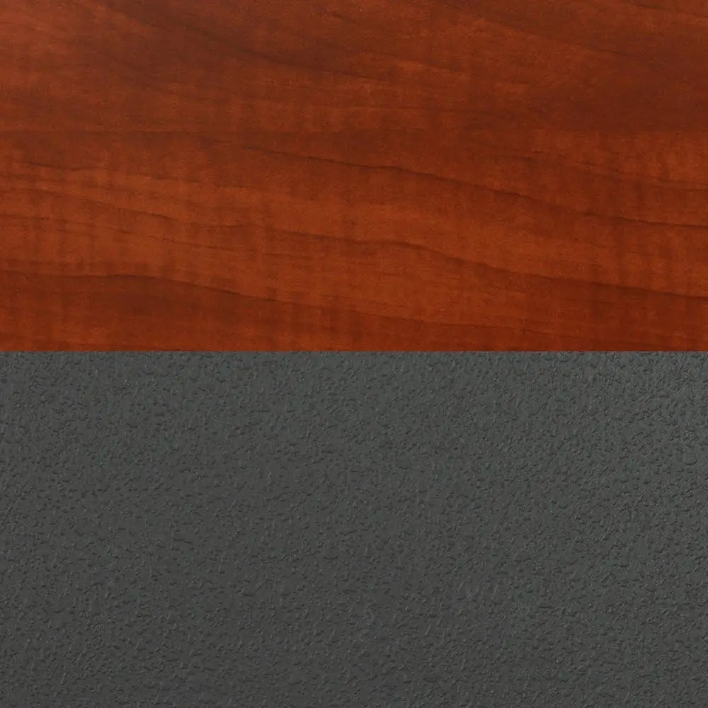 Cain 30 "" Round Café Table- Cherry & 2 Zeng Stack table-hitam