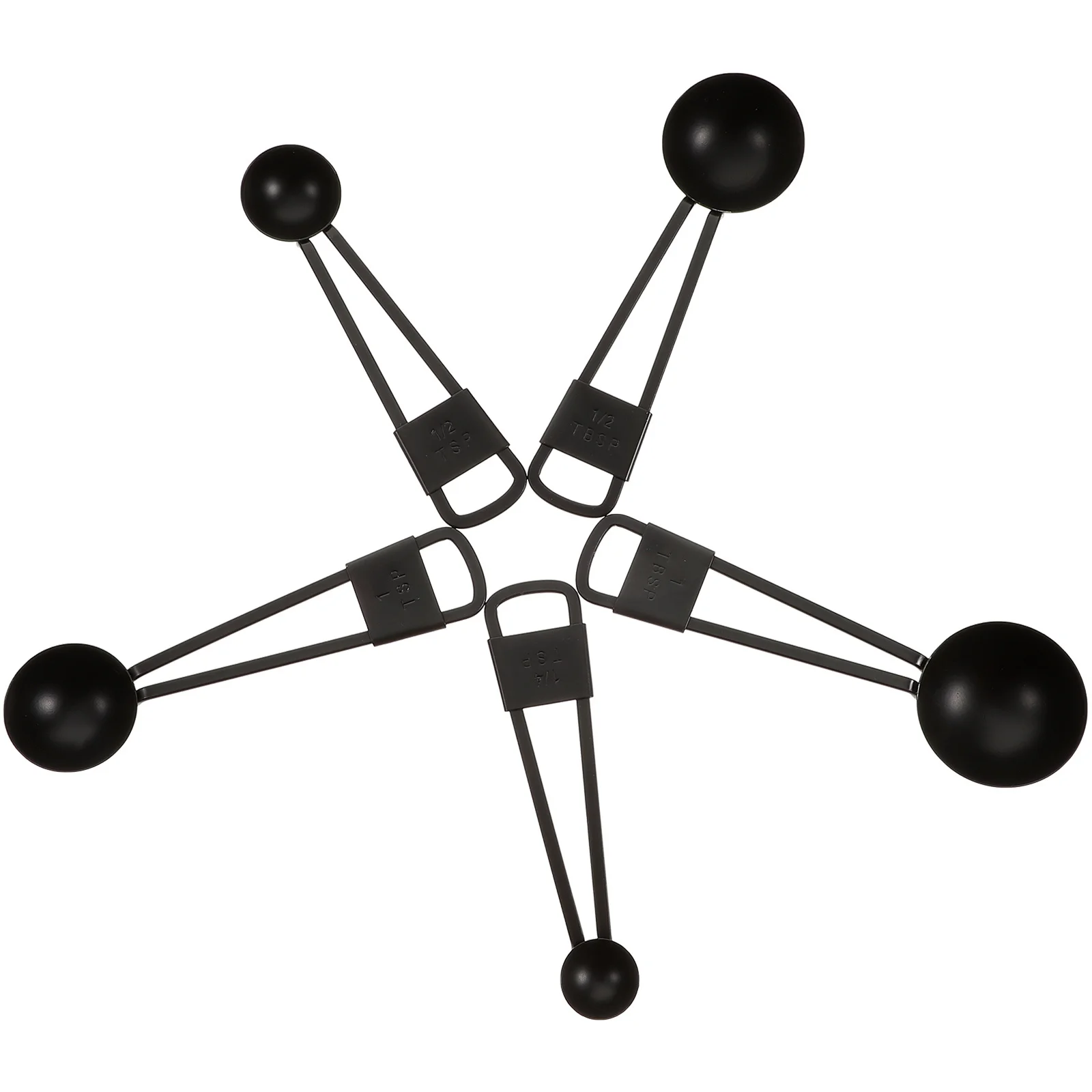 

5Pcs Kitchen Measuring Spoons Set Black Stainless Steel Nesting Measuring Spoons for Baking Liquid Dry Ingredients Cooking Tool