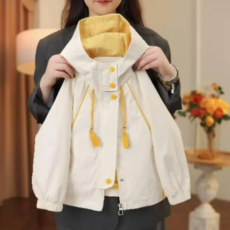 

Kawaii Girl Outdoor Jackets Fashion Student Spring and Autumn Anime Casual Hooded Zipper Jacket Tops Coat Children's Clothing