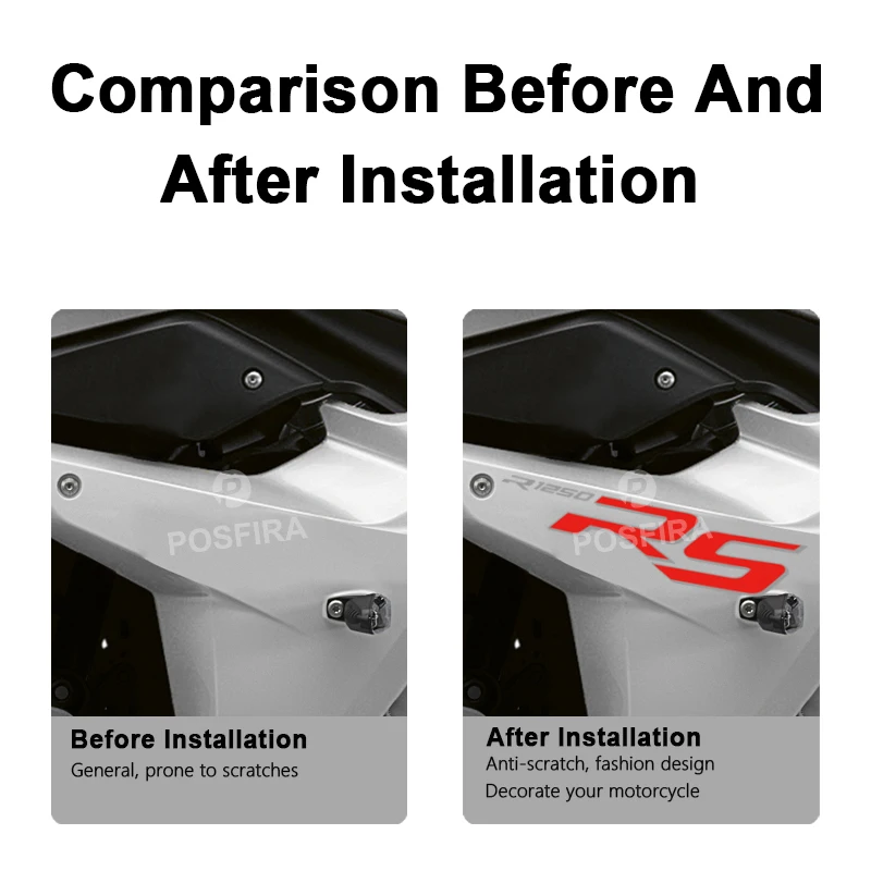 POSFIRA naklejki motocyklowe wodoodporne naklejki na BMW R1250RS R1250 R 1250 RS akcesoria 2019-2024 2021 2022 2023 naklejka