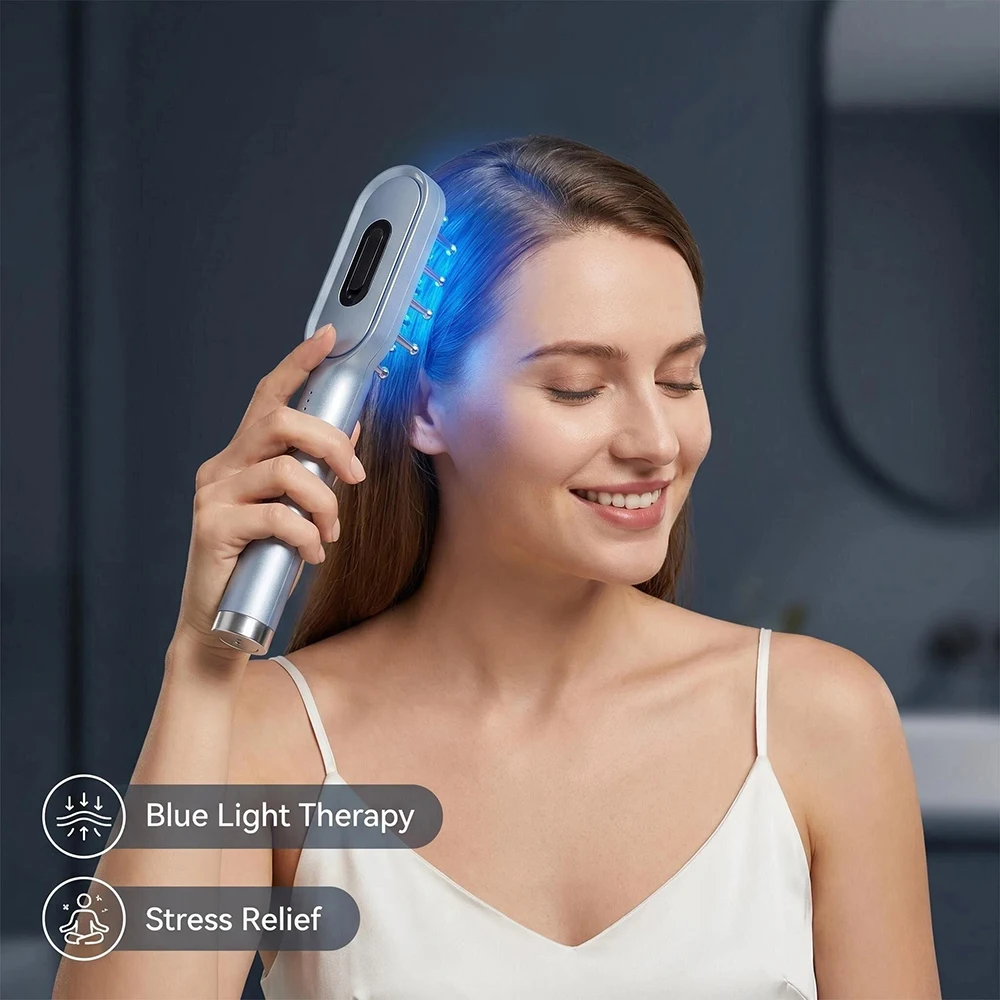 

KSKIN LED Red Light Therapy Electric Massage Comb Hair Growth Applicator Anti-Hair Loss Head Massage Hair Brush Scalp Treatment