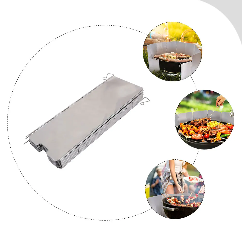 

Outdoor Folding Stove Windscreen Premium Aluminum Alloy Windproof Bbq Accessory Portable Lightweight Camping Burner Shield