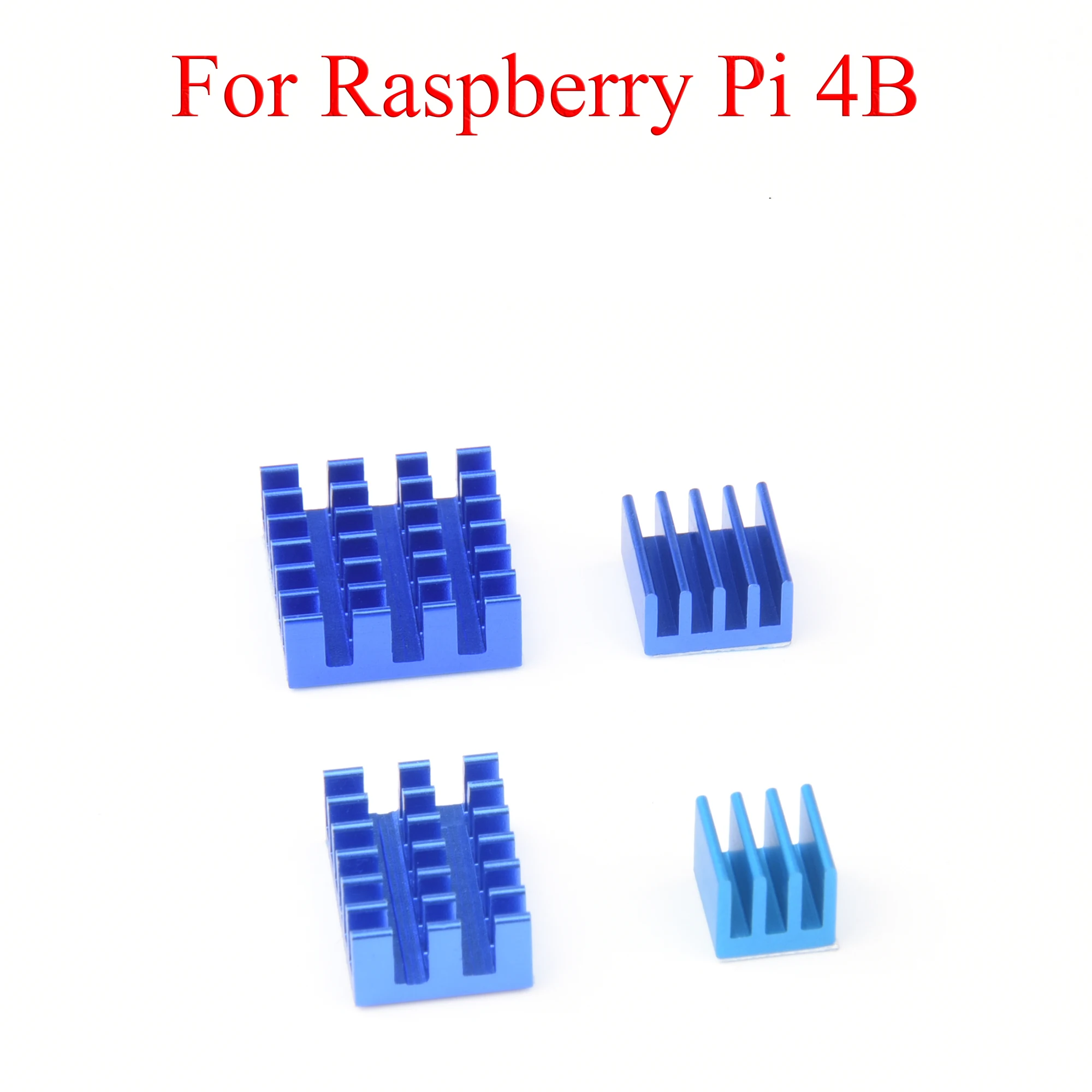 

10 комплектов, алюминиевый радиатор, охлаждающий радиатор, комплект из 4 шт., радиатор для Raspberry Pi 4 Model B, синий