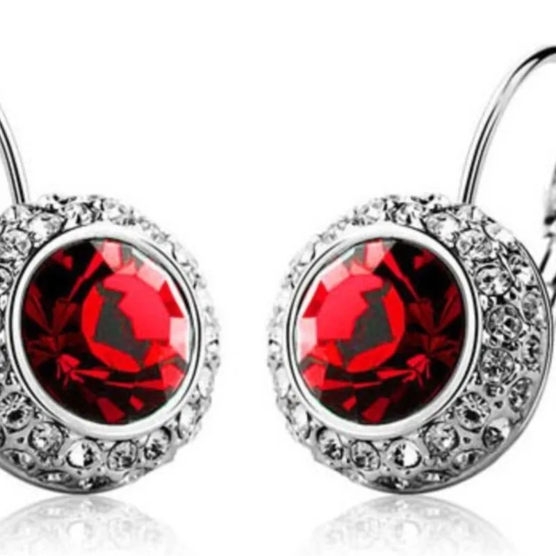 Round moon quality Crystal Circle Hoop clip earring fashion Jewelry kate queen dropshipping birthday summer wed party lover gift