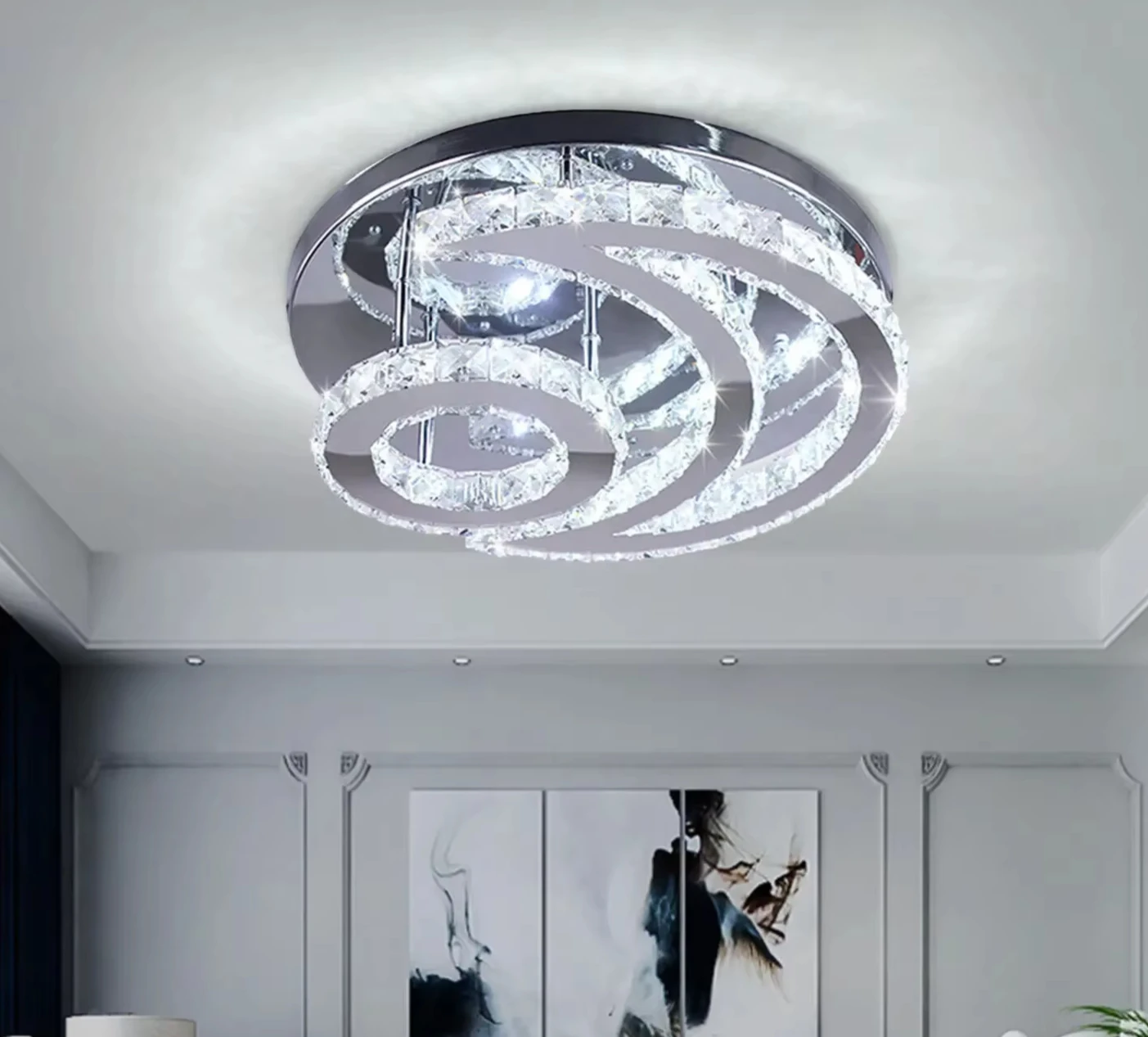 

LED Crystal Chandelier – Modern Ceiling Light Fixture for Bedroom Pendant Lighting