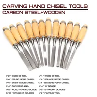 12pcs/set Wood Carving Hand Chisel Tool Set Wood Carving Chisels Knife for Basic Polishing Woodcut Carving Chisels Tools