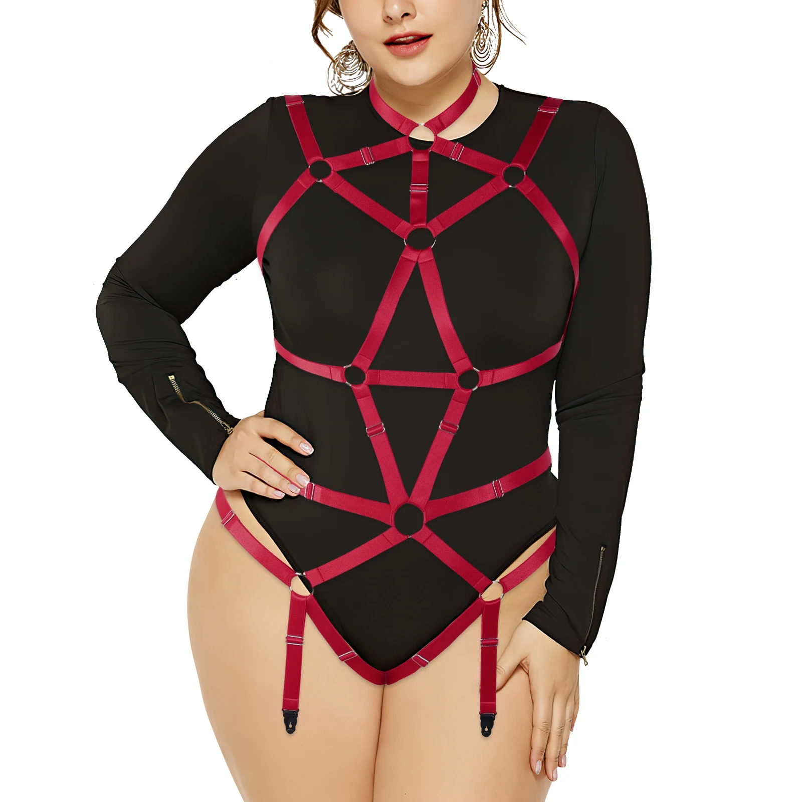 

Women Gothic Fashion Garters Belt Set Body Harness Underwear Suspenders Sexy Underwear Bondage Straps Body Accessories