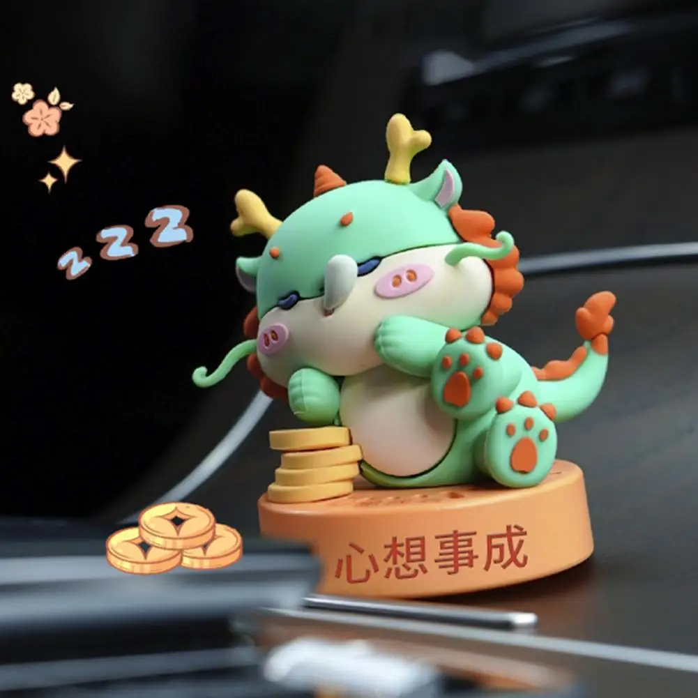 Dragon Home Decoration Dragon Mascot Figurine for Car Dashboard Desktop Decoration Year of Dragon Cartoon Statue Sculpture New