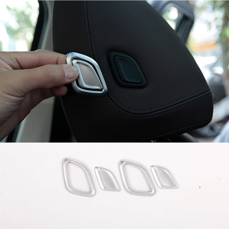 

ABS Car Headrest Buttons Sequins Decoration Trim Cover For BMW X3 X4 G01 G02 2018-2021 Auto Interior Accessories