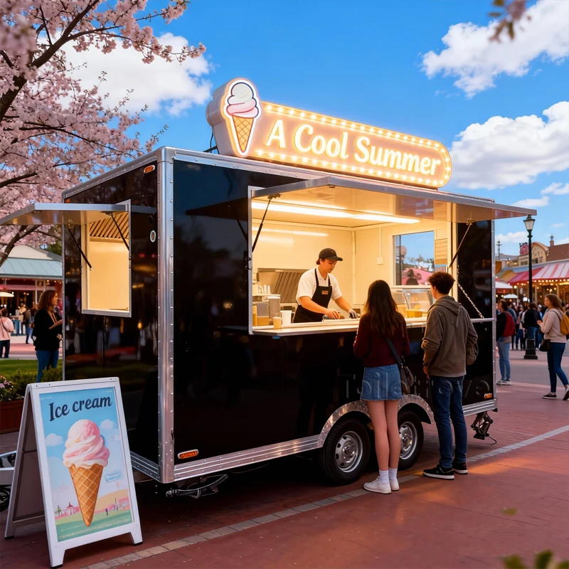 

Красивый коммерческий фудтрак для уличной торговли, полностью оборудованный, с кондиционером
