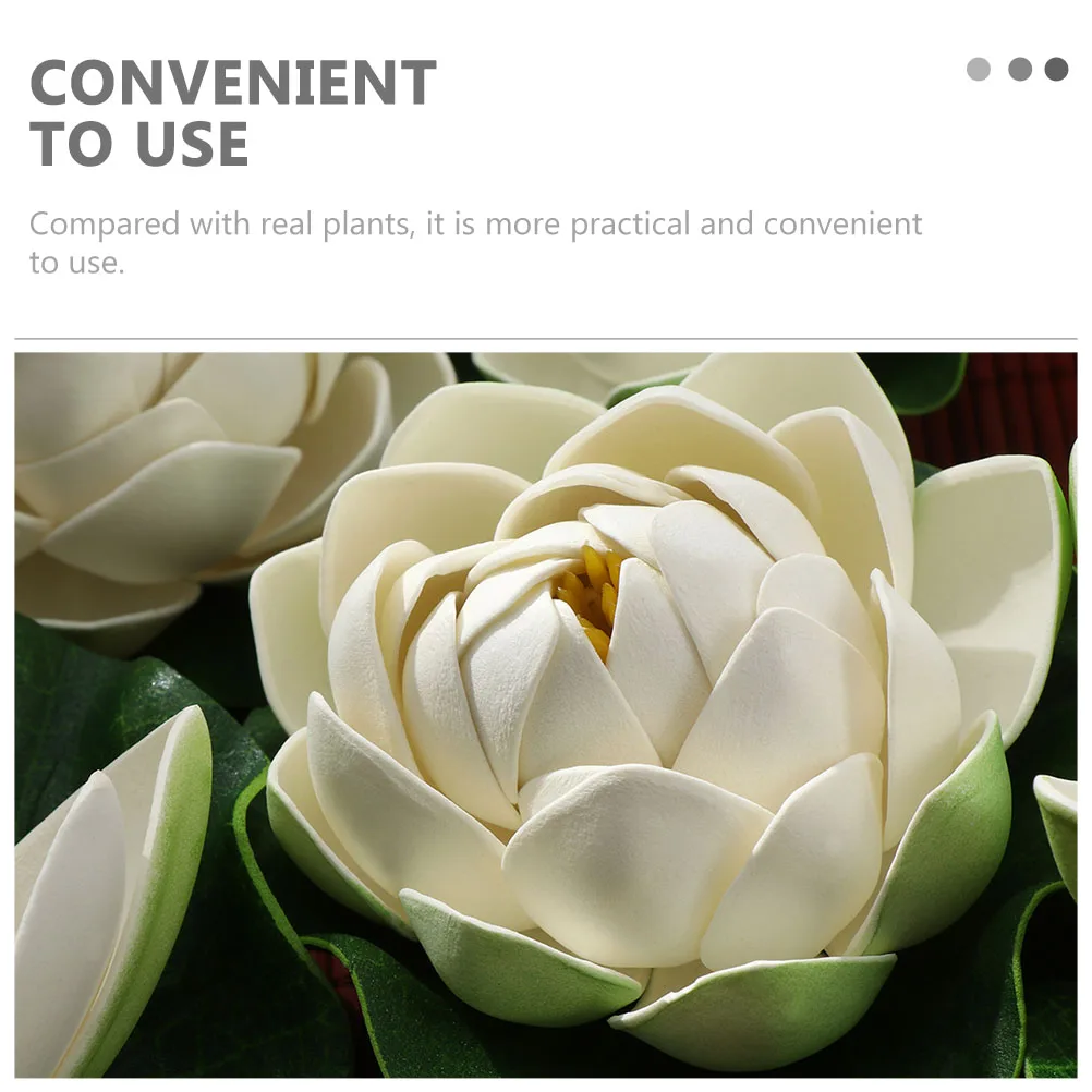 

8pcs Realistic Artificial Lotus Flowers Fake Lily Pads For Pond Aquarium Fish Tank Decor Green Home Garden Pool Decoration