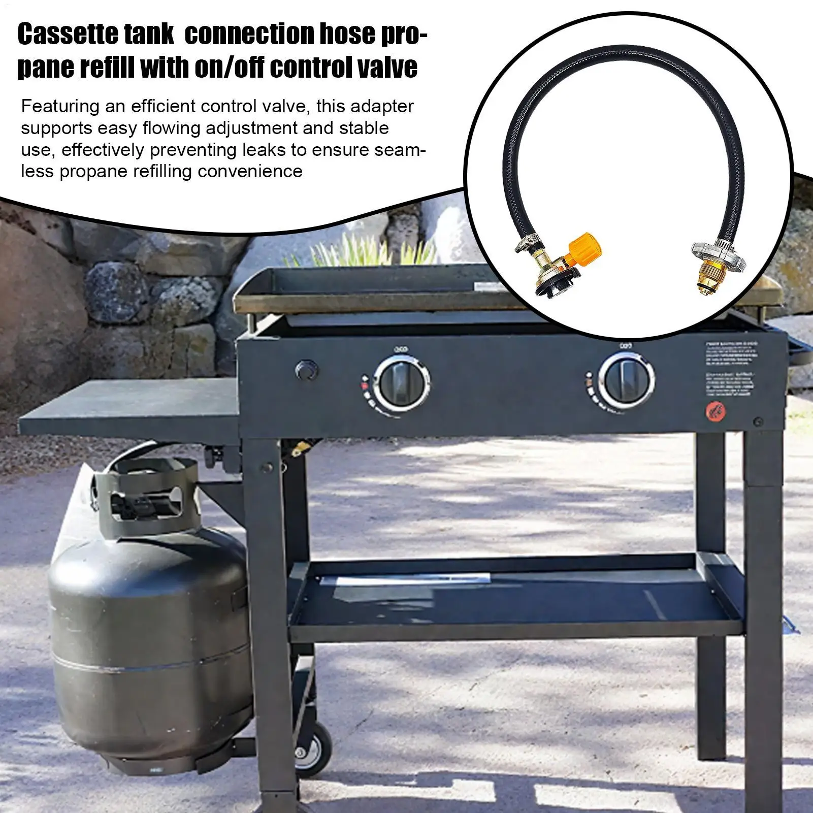 Propane Refill Adapter with Valve Propane Tank Refill Adapter Hose High Pressure Connector Extension for Grill Transfer - view 3