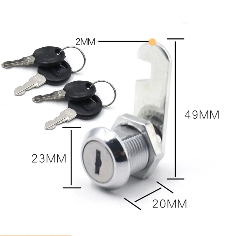 Mailbox Locker Cam Lock Adapter Cabinet Cupboard Metal Part Replacement With 2 Keys Accessory Drawer Letter Box