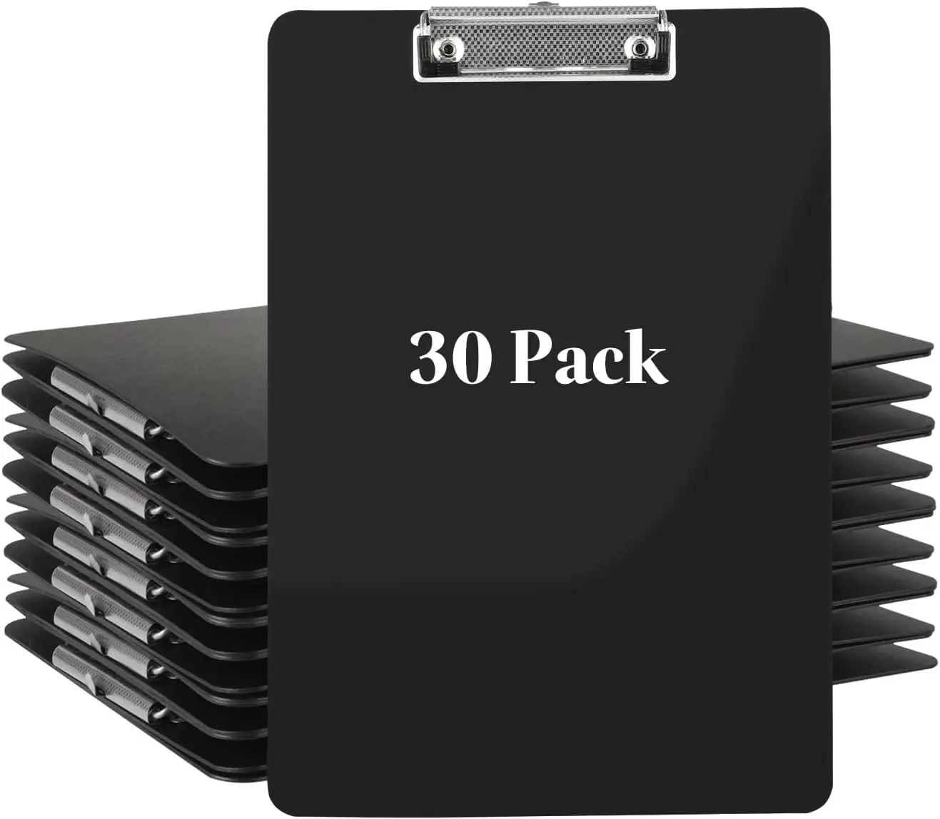 

30 Pack Black Clipboards, Black Plastic Clipboards, Plastic Office Clipboard 12 x 8.7 Inch Letter Size for Home, Office Supply