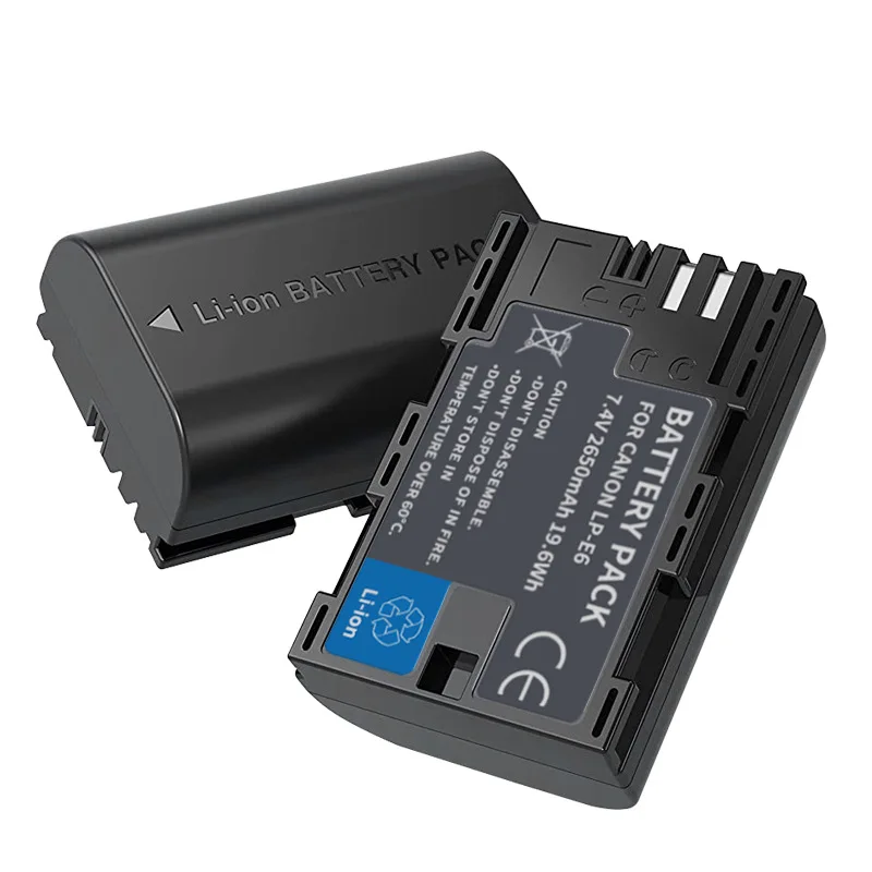 2650mAh LP E6 LPE6 LP-E6 E6N بطارية + شاحن USB لكانون EOS 5DS R 5D Mark II 5D Mark III 6D 7D 60D 70D 80D كاميرا رقمية #3