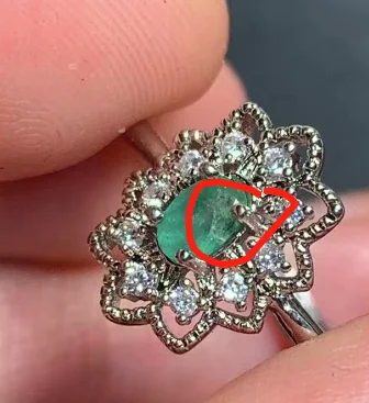 خاتم الزمرد الطبيعي قابل للتعديل خاتم كلاسيكي أنثى للنساء هدية بالجملة جودة عالية خمر غرامة #2