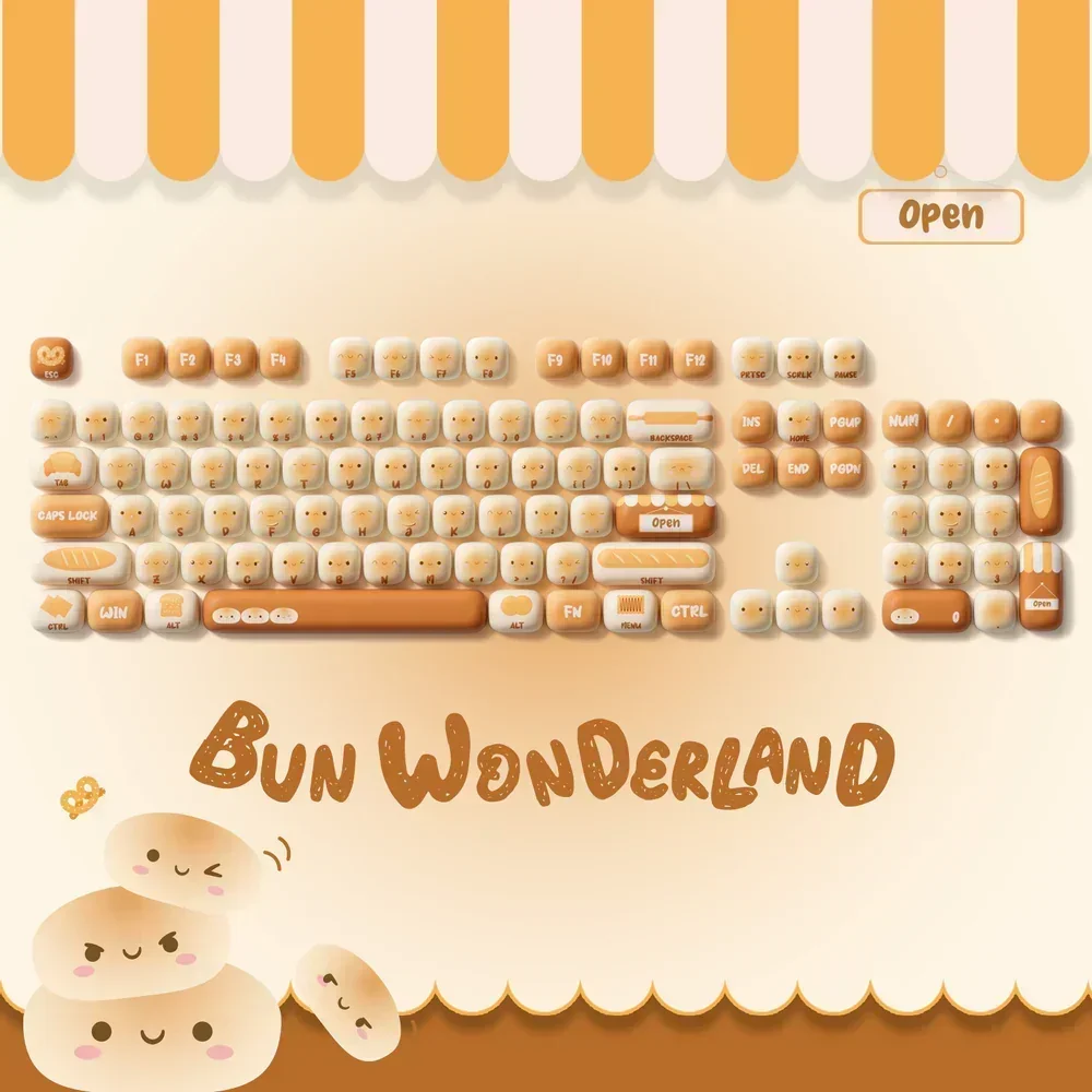 Bun Wonderland Keycap Set 138-key MOG Profile OEM Keycaps 100% TKL 75% 68% Layout Keycaps Teclado Mecanico