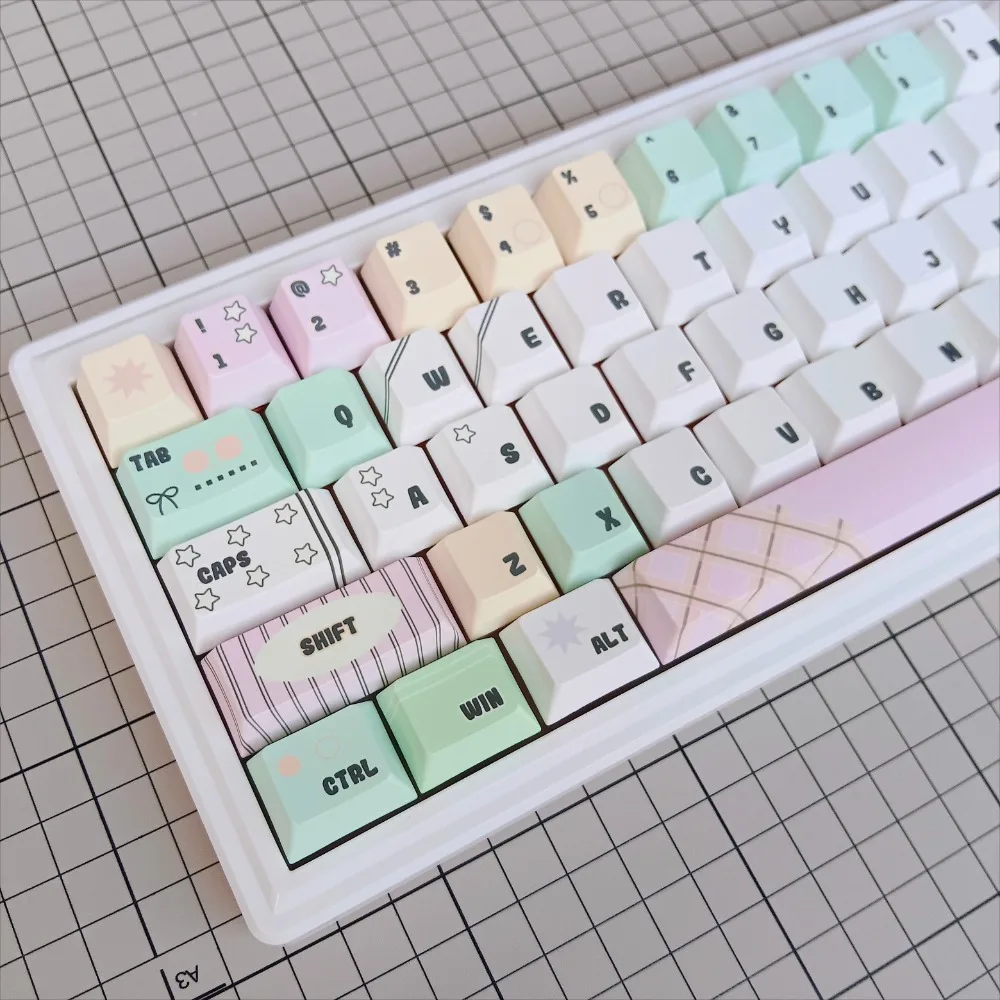 

PBT Sublimation Light Skin Scrub Mechanical Keyboard Cap 132 Keys Original Highly Themed Keycaps
