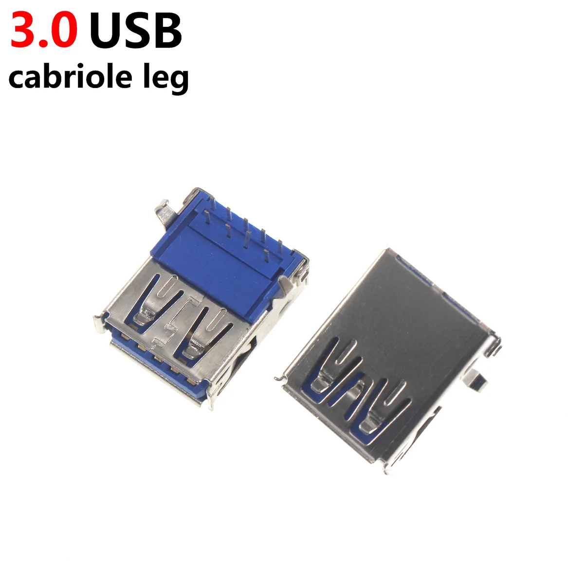 Conector hembra USB 3,0, 50/20 piezas, 90, 180 grados, DIP U Disk, alta velocidad, doble transmisión, boca plana deformada