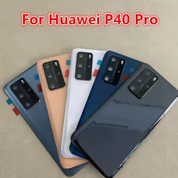P40Pro Battery Back Cover For Huawei P40 Pro Rear Housing Glass Case Replace Phone Repair Spare Part + Camera Lens