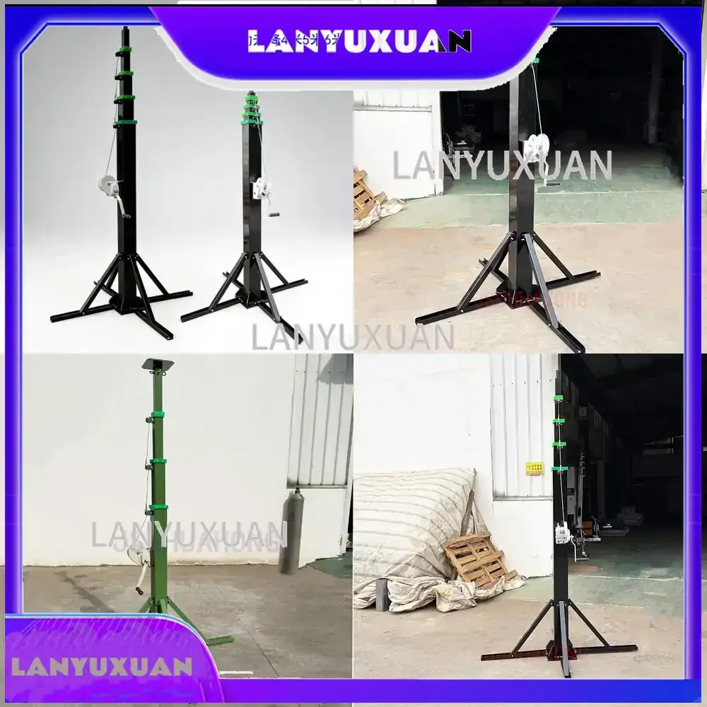 

2026 Manual Mast for SYL 4m 5m 6m Telescopic Lighting Pole Adjustable Height Portable Tripod Stand for Outdoor Event Stage