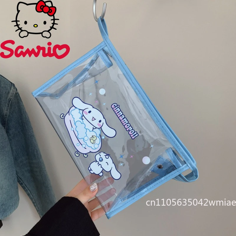 2025 New Women's Handbag Fashion High Quality Transparent Washroom Storage Bag Cartoon Cute Girl Compact Makeup Bag