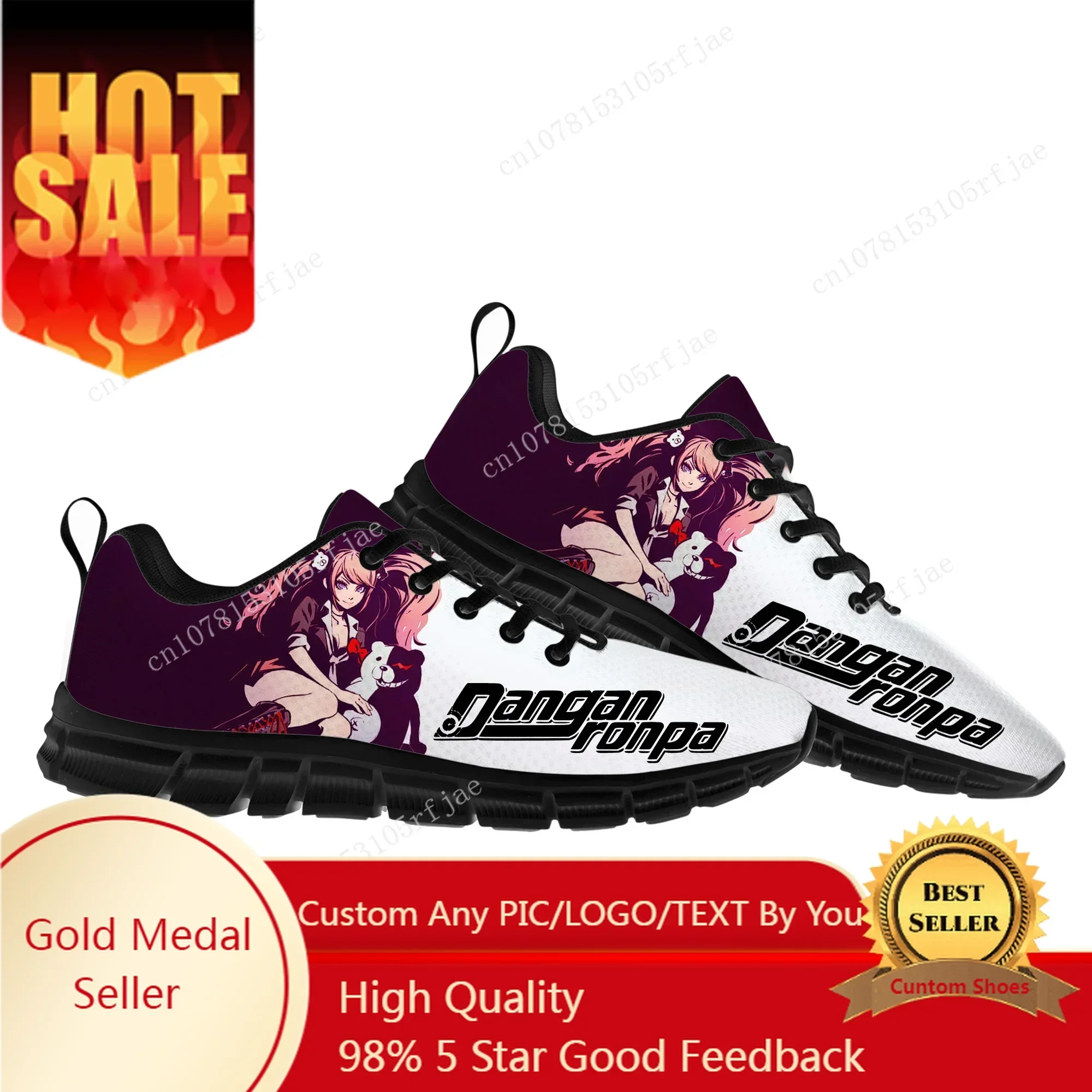 Cartoon Game Danganronpa Junko Enoshima Sports Shoes Men Women  Sneakers Sneaker Built Shoes