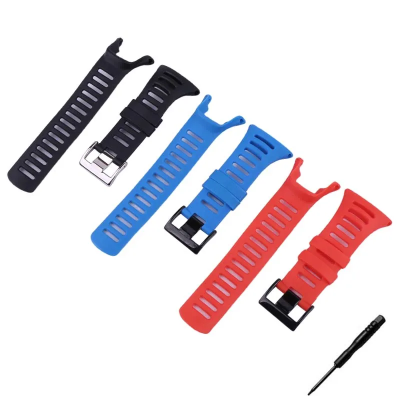 

Men's watch strap compatible for SUUNTO Ambit1 2 3PEAK RUN cool black watch band women's silicone sports waterproof wristband