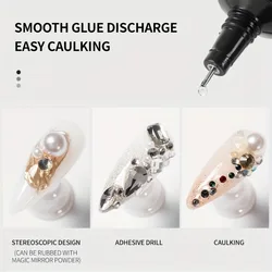 XEIJAYI Nail Rhinestone Adhesive Glue Clear Nude Extension Gel for Stick The 3D Decorations DIY Crystal Gems Art for Nail Design