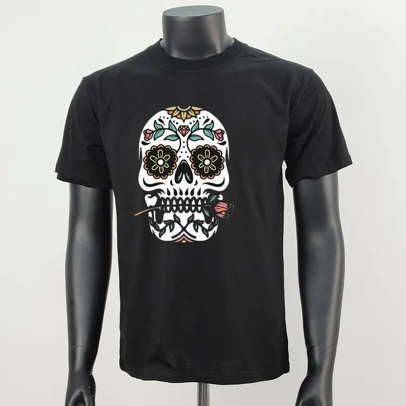 

Хлопковая летняя мексиканская футболка с черепом, повседневная рубашка с короткими рукавами, топ «День мертвых» для мужчин и женщин, праздничная уличная одежда ‌ Графическая футболка
