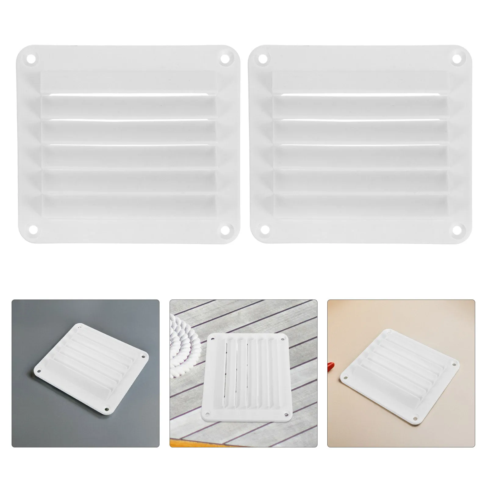 

2pcs Boat Ventilation Louver Marine Square Air Vent Grille Replacement For Rv Yacht Camper Nylon Louvered Panel High Efficiency