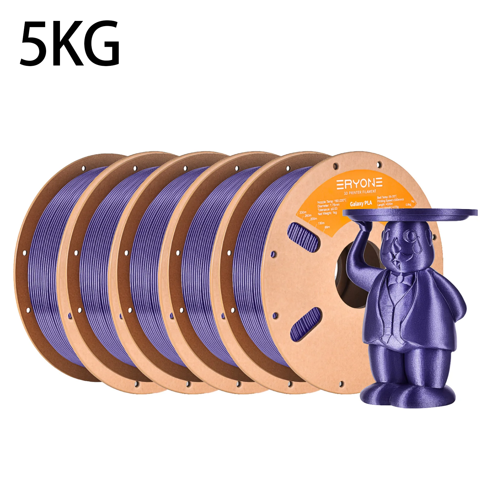 ERYONE 5KG Galaxy PLA Filament 3D-printer, Sparkle Glitter PLA, 1,75 mm +/-0,03 mm, Kerstfilament