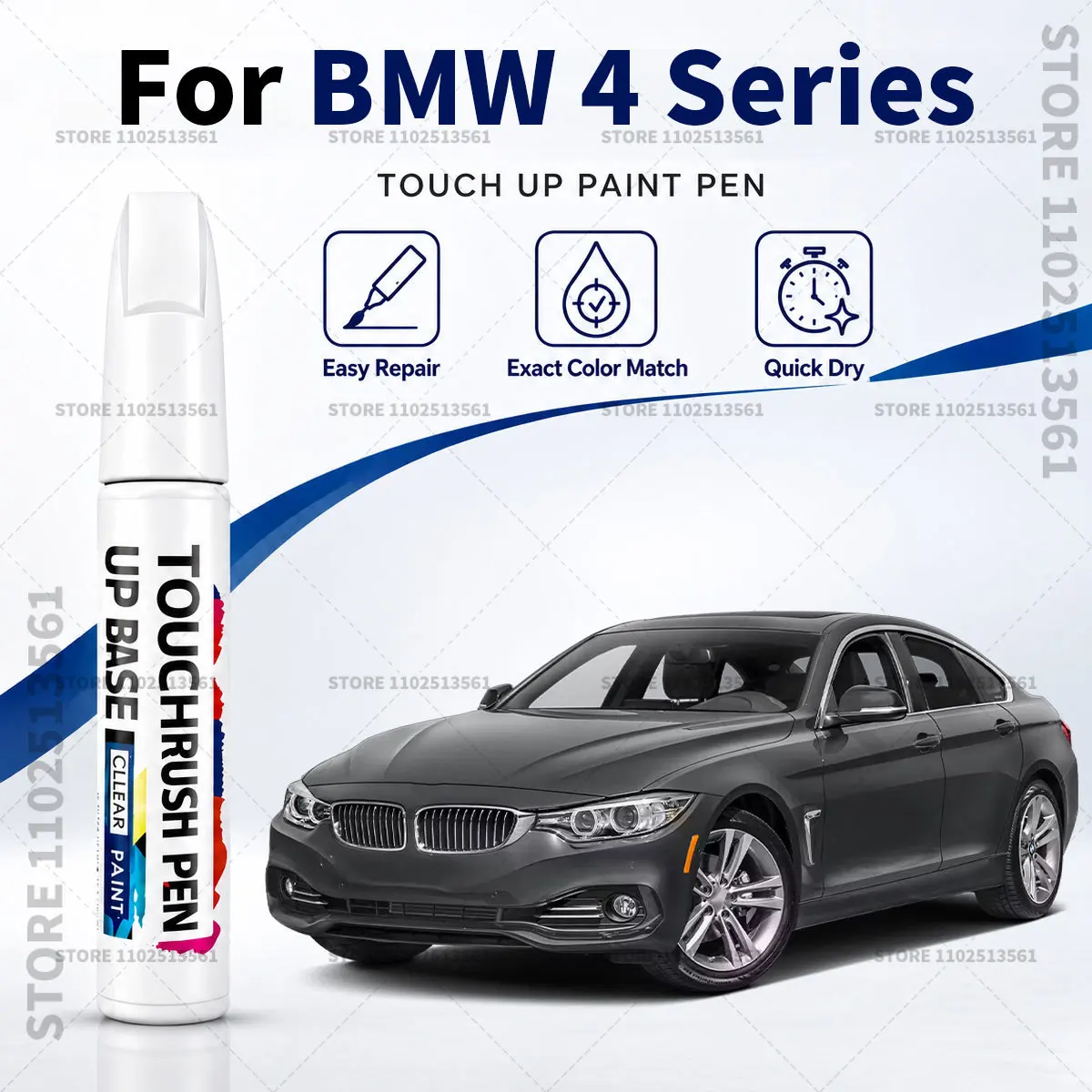 For BMW 4 Series Black Car Paint Touch Up Pen Scratch Repair Remover Auto Body Repair Marker Waterproof Car Paint Repair Tool