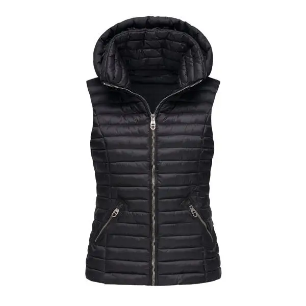 

Womens Winter Thick Slim Vest Hooded Puffer Jackets Sleeveless Waistcoat Top Warm Coat