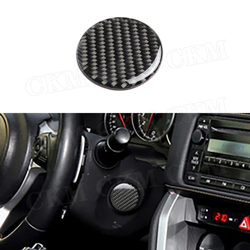 

Carbon Fiber Steering Wheel Shaft Stalk Release Power Button Trim Cover For Toyota GT86 FT86 ZN6 Subaru BRZ 2013-2017