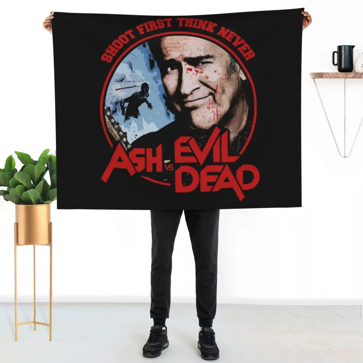 Ash Vs Evil DeadShirt Throw Blanket Compact Warm Blanket for Car Road Trip