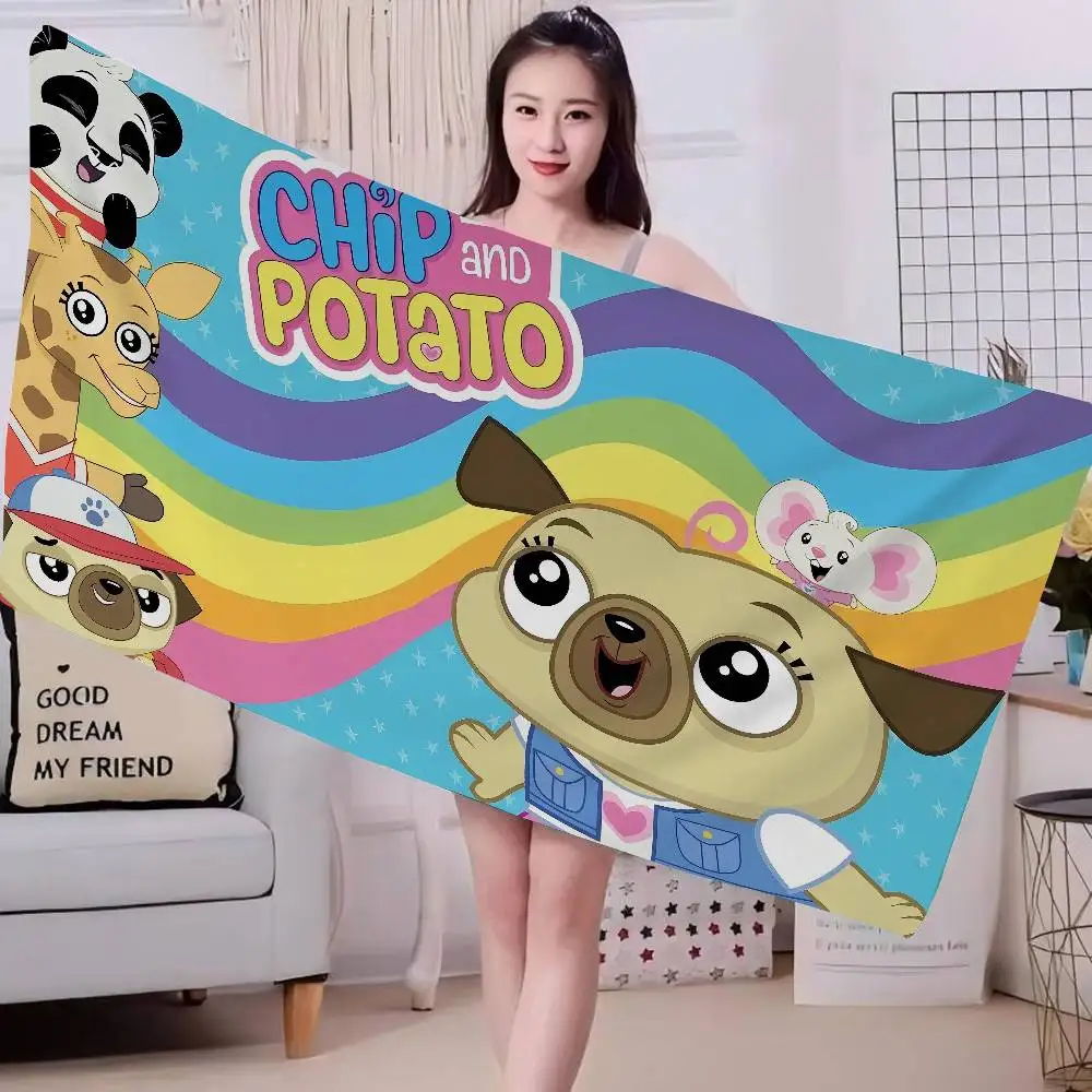 Chip and PotatoS Microfiber Beach Towel Absorbent Quick dry Soft Yoga Swimming Resort Mountain Climbing Towel