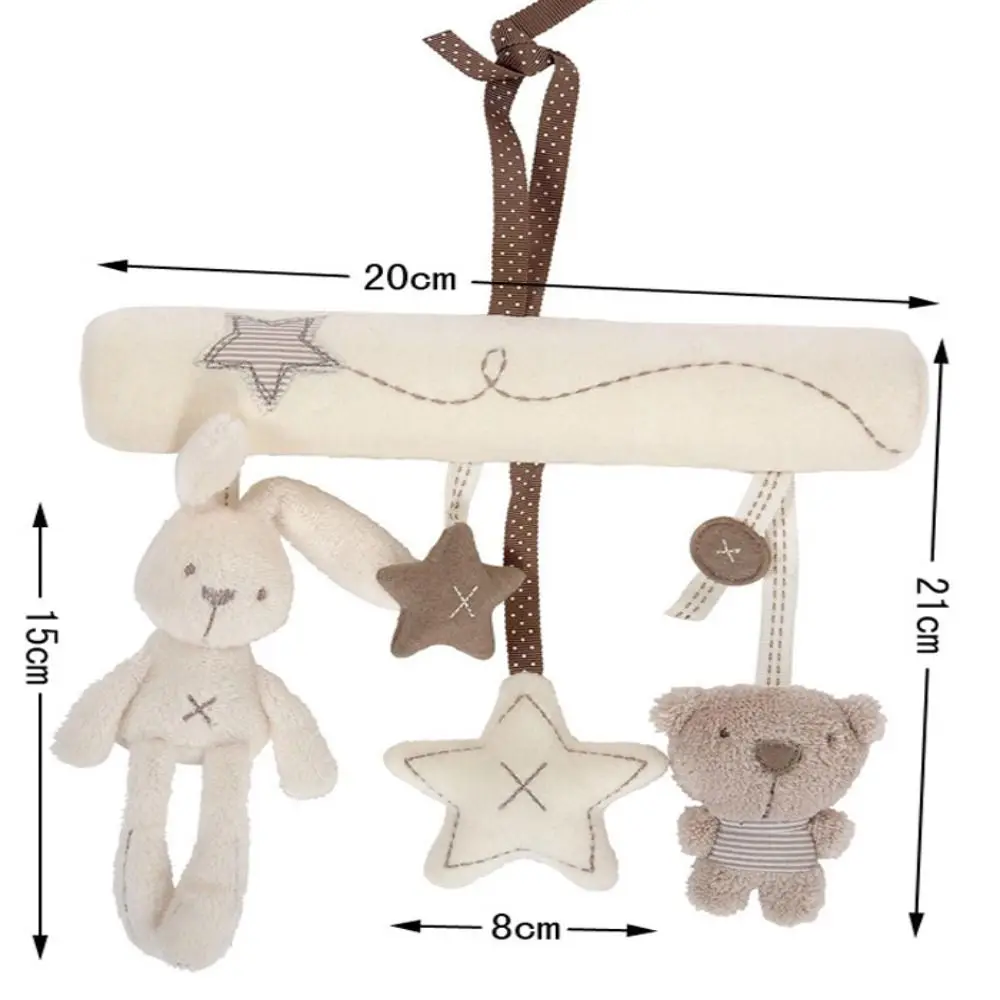 Nuovo morbido peluche appeso al letto giocattolo di coniglio coniglio a forma di stella campana a mano multifunzionale simpatico regalo per passeggino