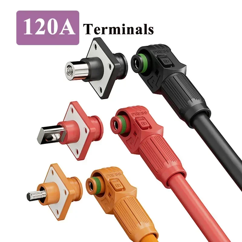 DC 120A 1000V Energy Storage Connector  Waterproof Tithium Battery Pack Connector Photovoltaic Power Station Quick Straight Plug